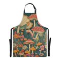 thumbnail image 6 of Yayeee Chief Kitchen Apron with Pockets for Cooking Water Resistant Unisex Adjustable Neck Strap, Floral Mushroom, 6 of 7