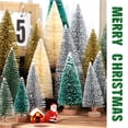 thumbnail image 4 of Ayieyill 30PCS Artificial Mini Christmas Trees, Mini Pine Tree Sisal Trees with Wood Base Bottle Brush Trees for Christmas Table Top Decor Winter Crafts Ornaments, 4 of 7
