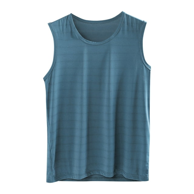 Admvng Débardeurs Sans Manches pour Hommes Grande Taille Mode Décontractée Couleur Unie Col Rond Séchage Rapide Respirant L-5TG