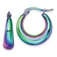 thumbnail image 2 of Auriga Fine Jewelry Stainless Steel Rainbow IP-plated Hoop Earrings for Women, 2 of 6