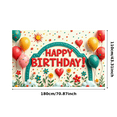 thumbnail image 3 of Decorative Happy Birthday Banner Rainbow Floral Design for Birthday Party Celebration Kids Event, 3 of 7