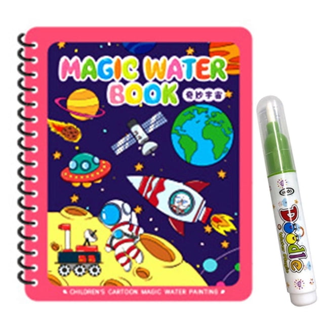 Magic Water Painting Book, Reusable Water Coloring Book for Toddlers, Educational Learning Kits Gifts