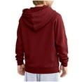 thumbnail image 6 of Boy's Long Sleeve Hoodies Casual Loose Hooded Sweatshirts Kids Quarter Zip Pullover with Kangaroo Pocket 5-15Y, 6 of 6