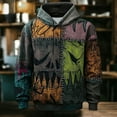 thumbnail image 4 of Halloween Hoodies for Men 2025 Funny Patchwork Graphic Hooded Sweatshirt with Pockets Halloween Pullover Tops, 4 of 5