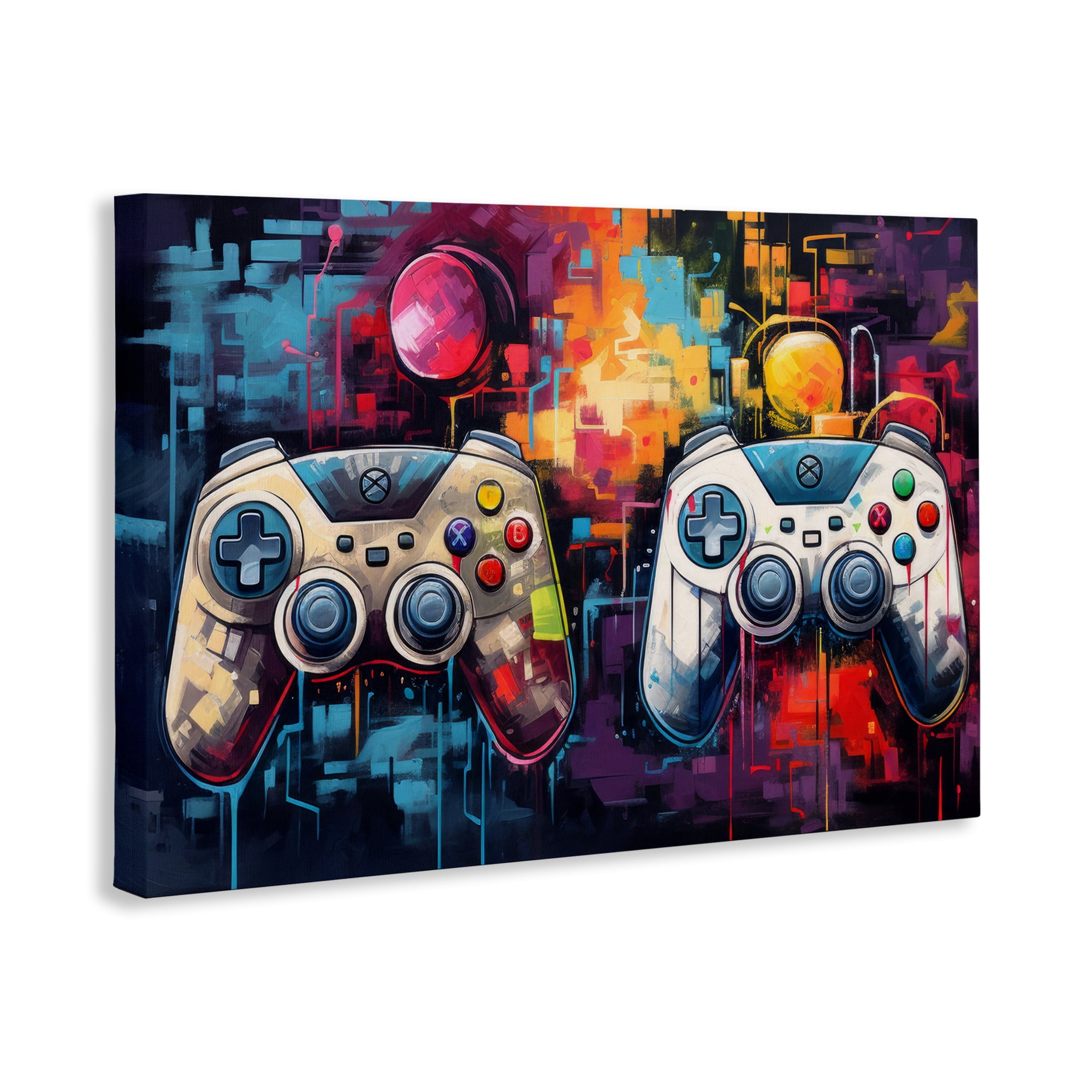 Stupell Industries Double Controller Modern Gamer Canvas Wall Art, design by Lazar Studio
