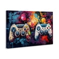 thumbnail image 2 of Stupell Industries Modern Double Controller Modern Gamer Canvas Art, 30 x 20, by Lazar Studio, 2 of 8