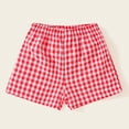 thumbnail image 2 of TOWED22 Toddler Baby Boy Girl Shorts Gingham Plaid/Seersucker Shorts Summer Casual Elastic Waist Shorts Pants Bottoms(Red,5-6 Y), 2 of 6