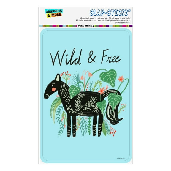 Wild and Free Black Horse Home Business Office Sign
