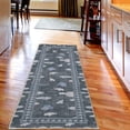 thumbnail image 2 of Cartoon Decorative Rug, Vintage Air Planes Hot Air Balloons Flying Happy Animal Clouds and Stars, Quality Carpet for Bedroom Dorm and Living Room, 6 Sizes, Blue Grey, by Ambesonne, 2 of 2