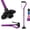 Purple, variant on Kinggear Adjustable Folding Walking Cane with Offset Handle and Large Quad Base,Black