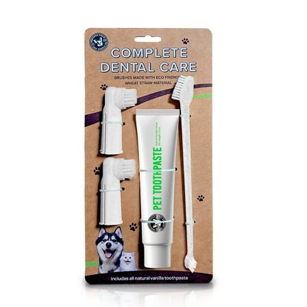 Precious Tails Eco-Friendly Pet Dental Care Kit Pet Toothbrush and Toothpaste for Cats & Dogs