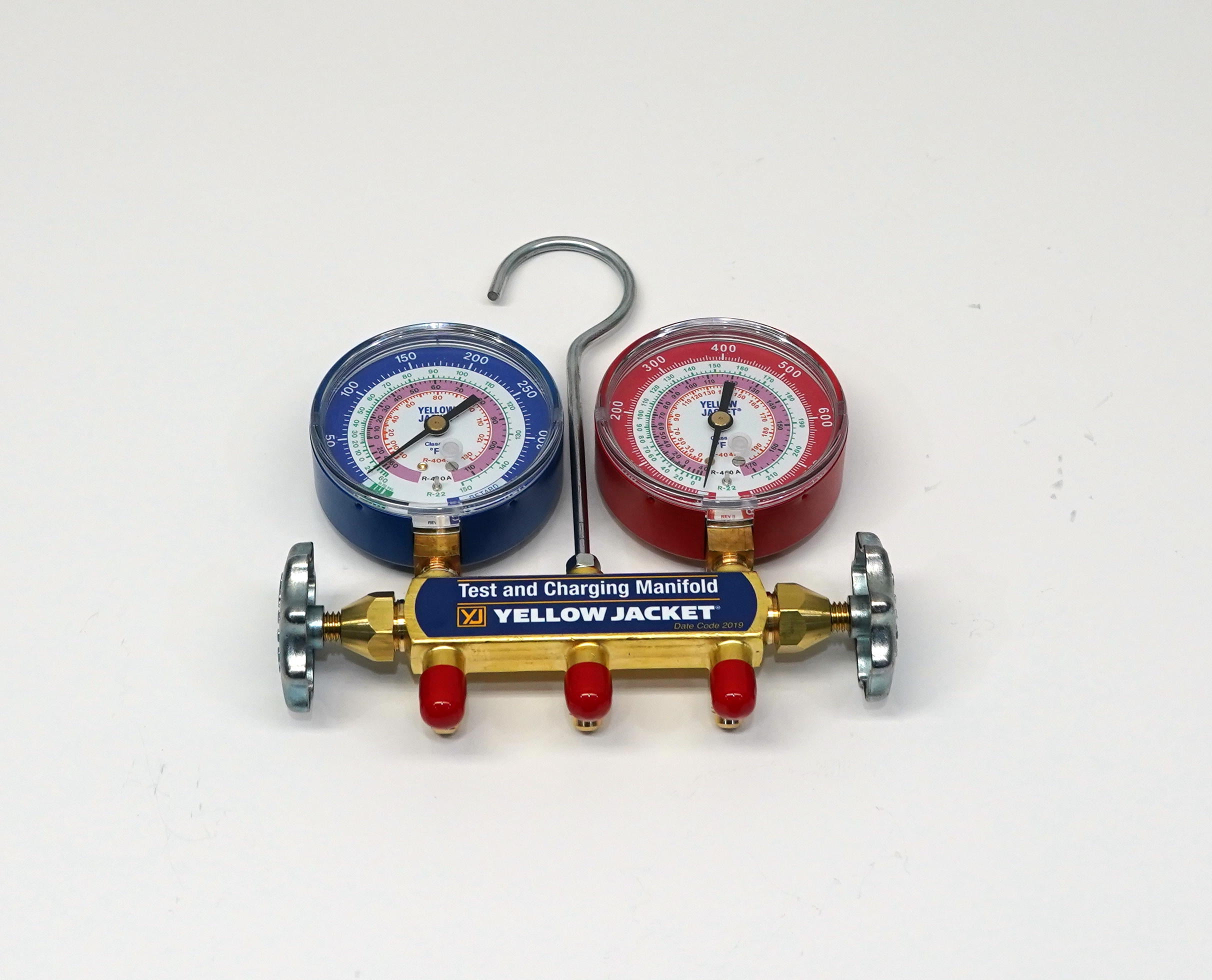 Yellow Jacket Series 41 Charging Manifold Assembly For R-22, R-404A, And R-410A Pressure Gauges