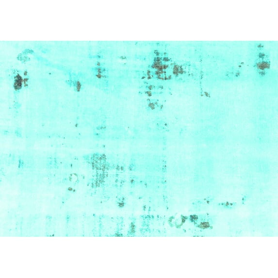 Ahgly Company Indoor Rectangle Solid Turquoise Blue Modern Area Rugs, 6' x 9'