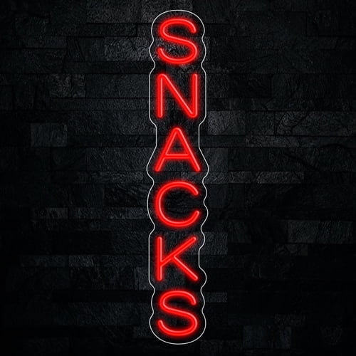 Snacks Neon LED Sign 5"L x 27"H #32734