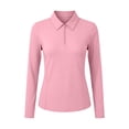 thumbnail image 6 of ClodeEU Women's UPF 50+ Sun Protection Long Sleeve Half Zip Top with Notch Collar ,Lightweight Athletic Hiking Shirt Pink,Womens Plus XL, 6 of 6