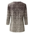 thumbnail image 4 of Fall Tops for Women 2024 Trendy Floral Print Tshirts 3/4 Sleeve Crew Neck Plus Size T-Shirts Dressy Casual Blouse Fall 3/4 Length Sleeve Tops for Women Fall Outfits for Women 2024 Trendy, 4 of 4
