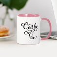 thumbnail image 3 of CafePress - C'est La Vie, That's Life French Word Art, Text - 11 oz Ceramic Mug - Novelty Coffee Tea Cup, 3 of 4