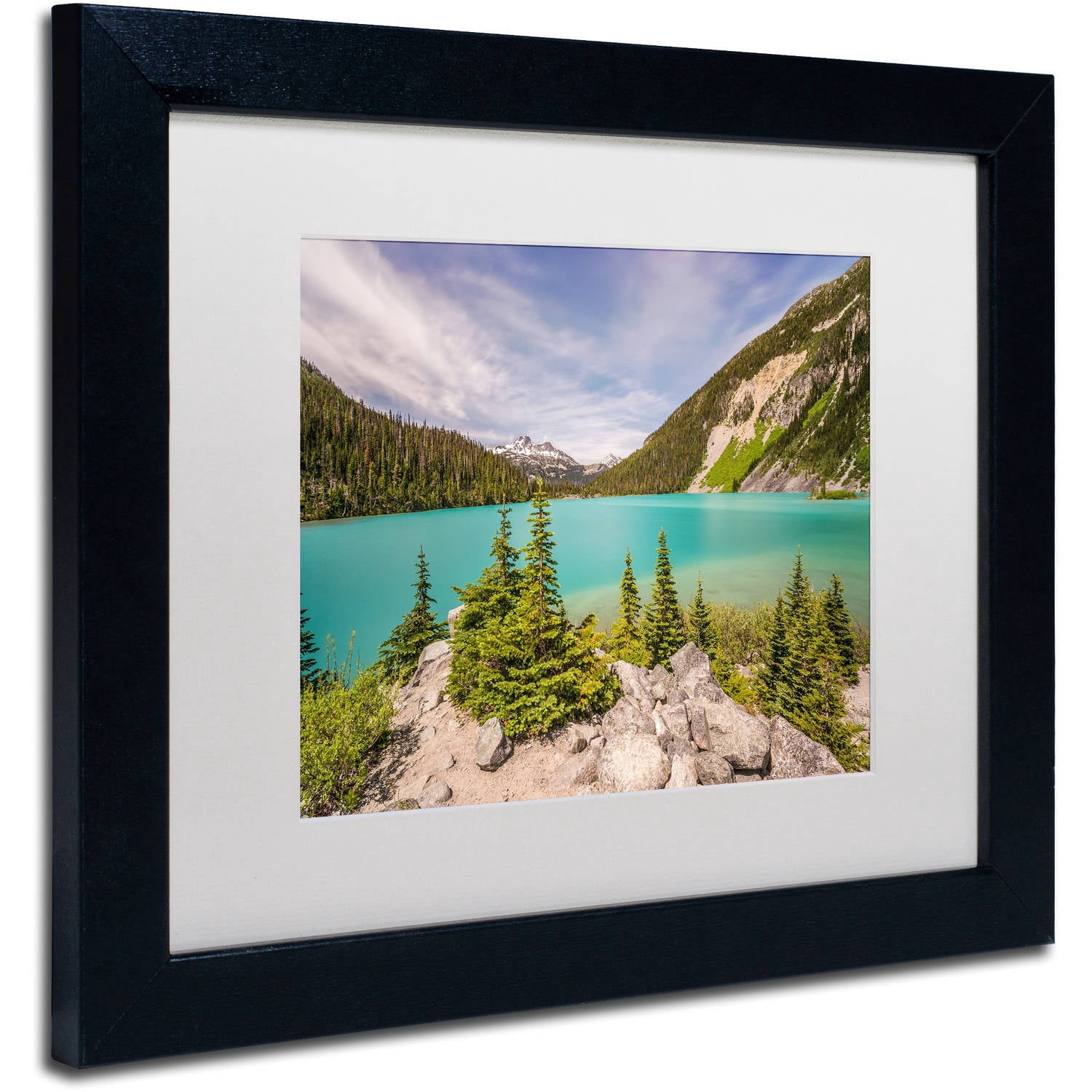 Trademark Fine Art 'Upper Joffre Lake' Canvas Art by Pierre Leclerc, White Matte, Black Frame