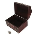 thumbnail image 3 of Estuche de madera para guardar joyas, cofre del tesoro, caja de madera con cerradura combinada, cofre del tesoro, rendimiento confiable, 3 of 12