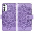 thumbnail image 3 of Asuwish Compatible with Samsung Galaxy A16 5G/4G Wallet Phone Case and Tempered Glass Screen Protector Flower Faux Leather Flip Credit Card Holder Stand Zipper Cell Cover for A 16 Women Purple, 3 of 8