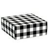6 PK, Buffalo Plaid Black Gourmet Shipping Boxes, 8 x 8 x 3" For Party, Holiday & Events