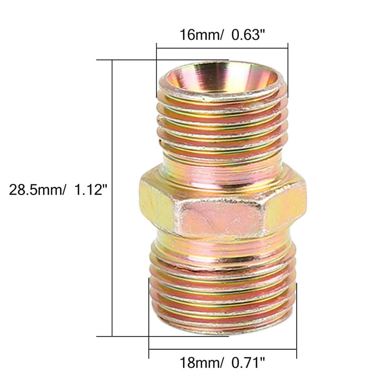 Unique Bargains 2pcs M16 x 1.5mm to M18 x 1.5mm Auto Car Straight Air Pipe  Fitting Connector Adapter