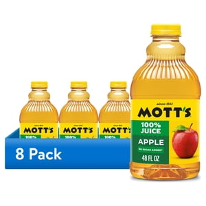 Mott's 100% Apple Juice, 48 fl oz, 8 Pack Bottles