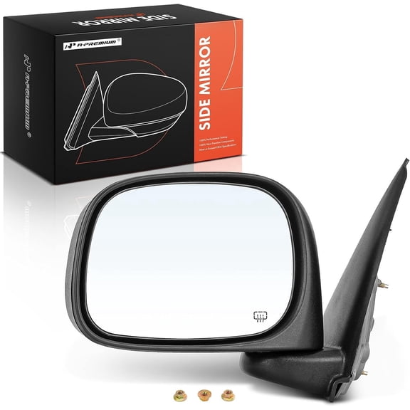 A-Premium Driver Side Power Door Mirror - Compatible with Dodge Ram 1500 2002-2009, Ram 2500 2003-2009, Ram 3500 2003-2009 - Heated Manual Folding Black Outside Rear View Mirror, Replace# CH1320215
