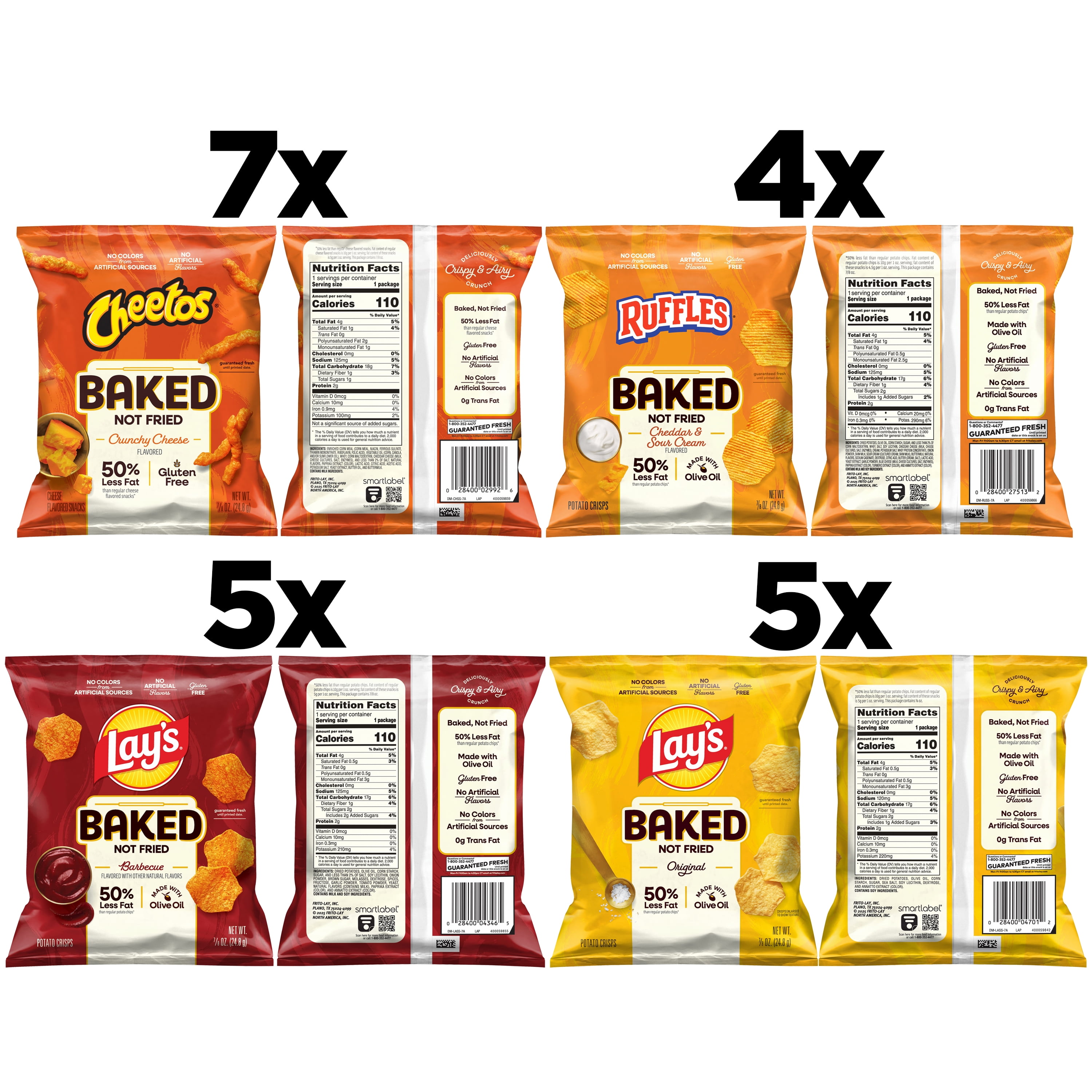 Frito-Lay Baked Variety Pack, 0.875 Ounce Snack Bags (Ppck of 21)