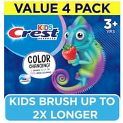 Crest Kid's Advanced Color Changing Toothpaste, Strawberry, 4.2 Ounce (4 Pack)