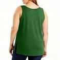 thumbnail image 3 of XUNKUSGA Plus Size Tank Tops Loose Fit Summer Sleeveless T Shirts for Women Casual Soild Color Trendy Scoop Neck Tunic Tees for Beach L-5XL,Green, 3 of 7