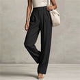 thumbnail image 5 of Womens Dress Pants Business Casual Work Pants Comfortable High Waist Stretchy Trousers Pull On office Slacks Black S(S), 5 of 9