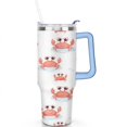 thumbnail image 2 of 40 oz Cute Crab Marine Adorable Tumbler with Handle Double Wall Vacuum Insulation Travel Coffee Mug Gift for Women Men, 2 of 7