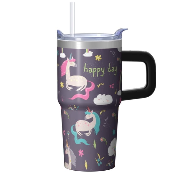 20OZ Unicorn Tumbler with Handle Insulated Cup for Hot Cold Beverages Thoughtful Gifts for Women Unicorn Fans Suitable for Birthday Christmas and Garden Tours
