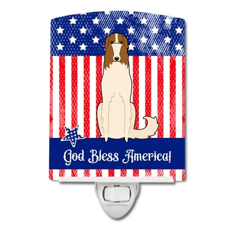 

Caroline s Treasures BB3018CNL PatrioticBorzoi Ceramic Night Light 6x4x3 multicolor