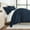 Crossroad / Navy, variant on Comfort Canopy - Twin Bedding Bundle, Solid Duvet Cover Set, White Comforter and Patterned Sheet Set