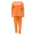 thumbnail image 5 of Women Casual 2 Piece Sweatsuits Crewneck Long Sleeve Pullover Shirts Loose Elastic Waist Sweatpants Solid Color Spring Outfits, 5 of 6