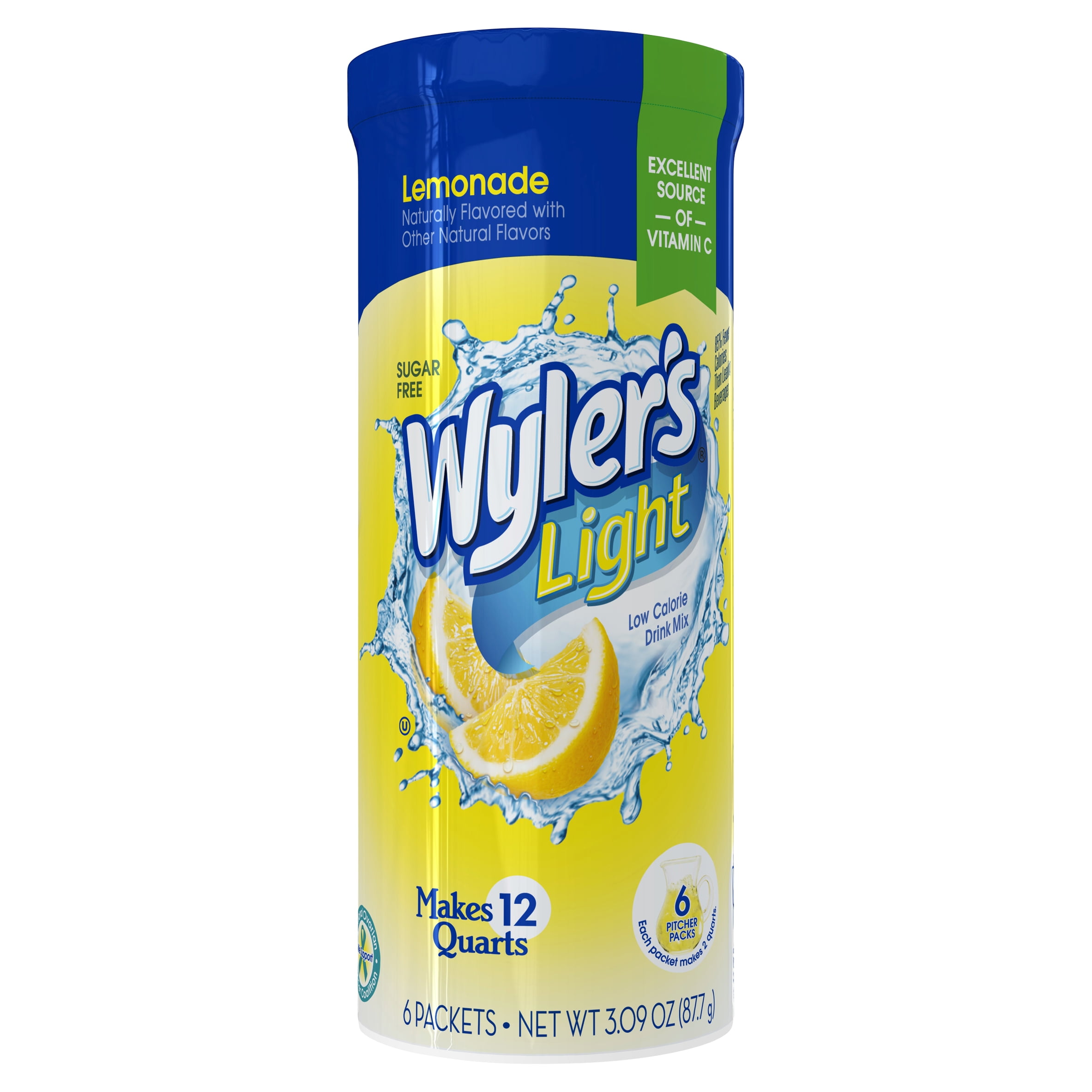 Wyler's Light Lemonade Low Calorie Drink Mix, 6 count, 3.09 oz ...