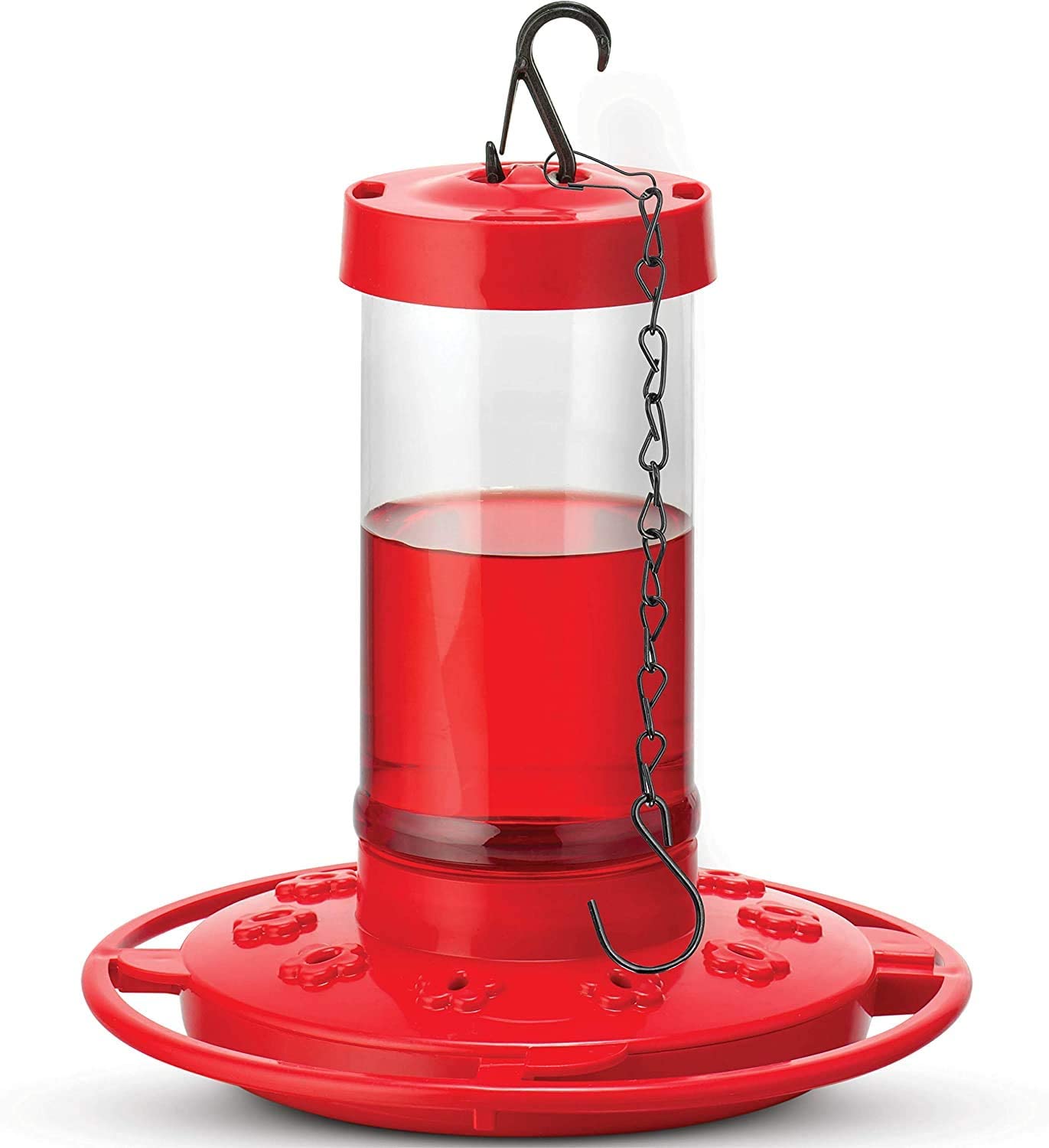 Hummingbird Feeders for Outdoors 16 Ounce - [Set of 1] First Nature Hummingbird Feeder Include, Perch with 10 Feeding Ports - Bundled with 1 Hanging Chains 9.5 Inch (2 Pcs Set) - image 1 of 6