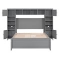 thumbnail image 3 of Full Size Wooden Bed With All-in-One Cabinet and Shelf, Gray 42AAE, 3 of 9