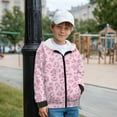 thumbnail image 4 of FUIALDOLG Girls Sweatshirt Hoodie Pink Leopard Print Zip Up Jacket with Pocket Animal Winter Outwear Jacket for Girls Hooded Long Sleeve Tops, Size XL, 4 of 7