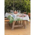 thumbnail image 3 of Outdoor Tablecloth with Umbrella Hole for Patio/Picnic/Party/Camping, Summer Slippers Waterproof Table Cloth Rectangle Table Cover Washable, Tropical Botanical Palm Leaves Vintage (60"x 102"), 3 of 8