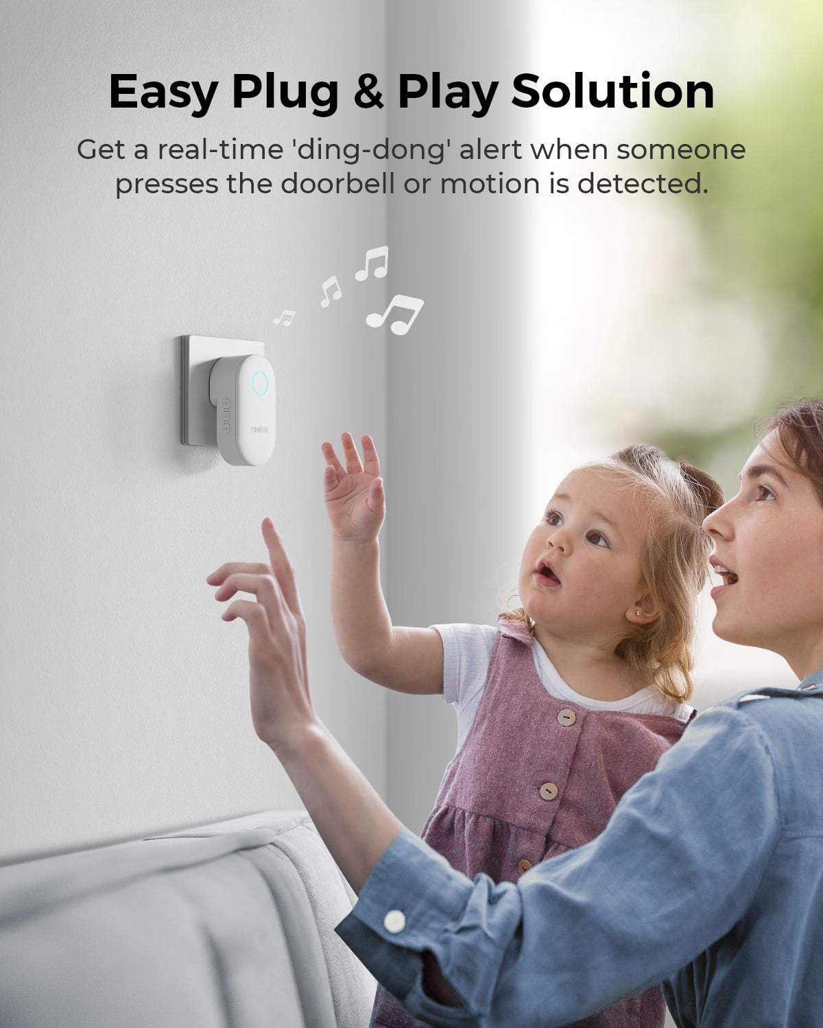 Reolink Chime for Video Doorbell,Plug-in Solution,Remote Control,Adjustable Ringtones,Volumes,Lights