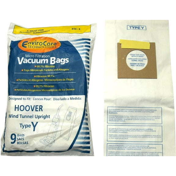 Replacement Part For Hoover EnviroCare Micro Filtration Vacuum Cleaner Dust Bags Designed to fit Windtunnel Upright Type Y 9 pack