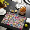 thumbnail image 4 of Pioneer Flower Floral Print Pattern Summer Placemats Table Placemats Set Of 4-Linen Kitchen Washable Placemats Table Mats 12x18 Inch Non-Slip Heat Resistant, 4 of 5