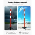 thumbnail image 5 of KFFKFF 3 Pack Traffic Delineator Posts, 34 in Safety Cones with Weighted Base, Reflective Strips and Chain, Durable Posts for Construction Sites, Parking Areas, and Crowd Management, Red, 5 of 9