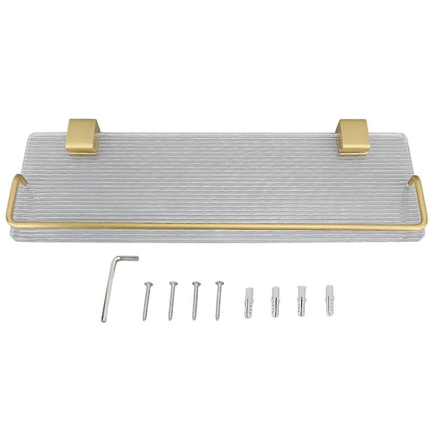 Bathroom Wall Rack Rust Proof Waterproof Modern Acrylic Panel Floating Storage Shelf for Towel Toiletries 40cm / 15.7in