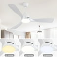 thumbnail image 2 of 52 inch Remote Control Ceiling Fan with Lights, 6 Speed, 3 Wood Fan Blades, for Living Room, Bedroom, Dining Room, Indoor Use, White, D5136, 2 of 10