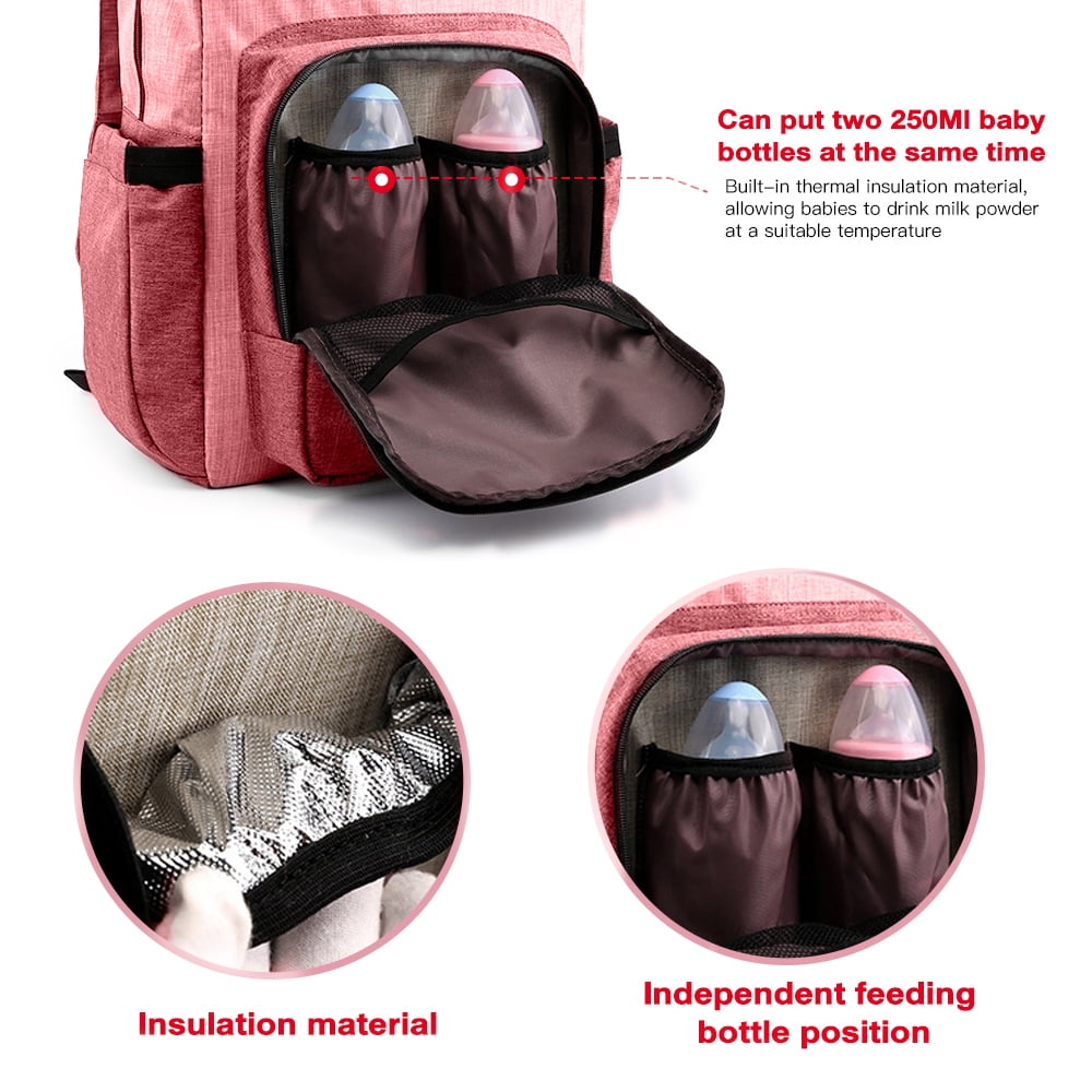 Baby Diaper Backpack Large Capacity Stroller Hanging Bag Portable Multifunction Organizer Storage Bag Mommy Bag for Outdoor Travel