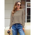 thumbnail image 5 of Womens Tops Fall Fashion Dressy Casual Crewneck Blouses Cute Sleeve Shirts, 5 of 6